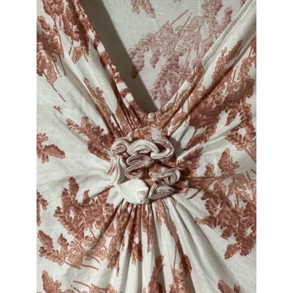 Garnet Hill Maxi Dress Twist V Neck Floral Toile Medium Boho Trad Homestead - Picture 4 of 13